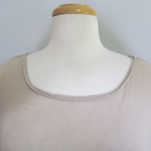 IRO Women's DALIA RUFFLED Sides TEE Blouse Beige Size M - Picture 2 of 9